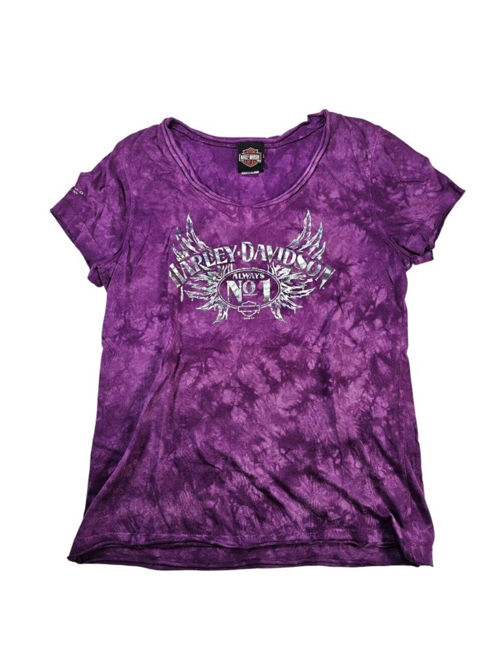Harley-Davidson Always no.1 T-Shirt Women's Size L Purple Tie-Dye Wurtsboro, NY